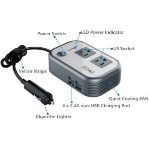 Inversor De Corriente Foval Para Coche 200w Dc 12v A 110v Ac - Image 2