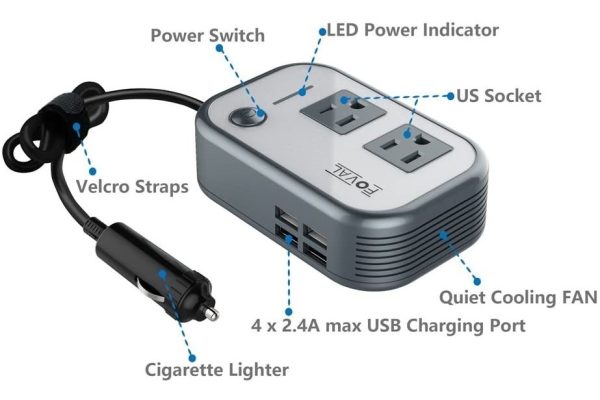 Inversor De Corriente Foval Para Coche 200w Dc 12v A 110v Ac - Image 2