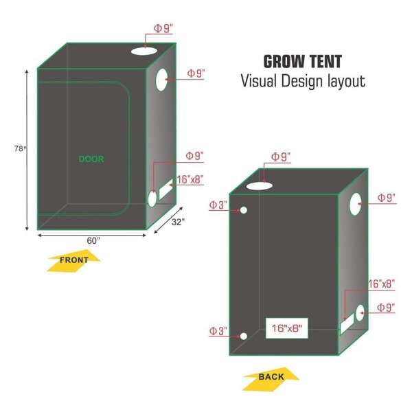Tienda De Cultivo Hidropónico, Greenhouser - 60''x32''x80''. - Image 3