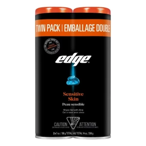 Edge Gel De Afeitado Para Hombres, Con Aloe Pack 2