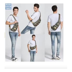 Bolso Honda Nicgid Mochila Bandolera Para Hombre Lysb01mz3hk Color Verde Militar 3 Diseño De La Tela Liso - Image 2