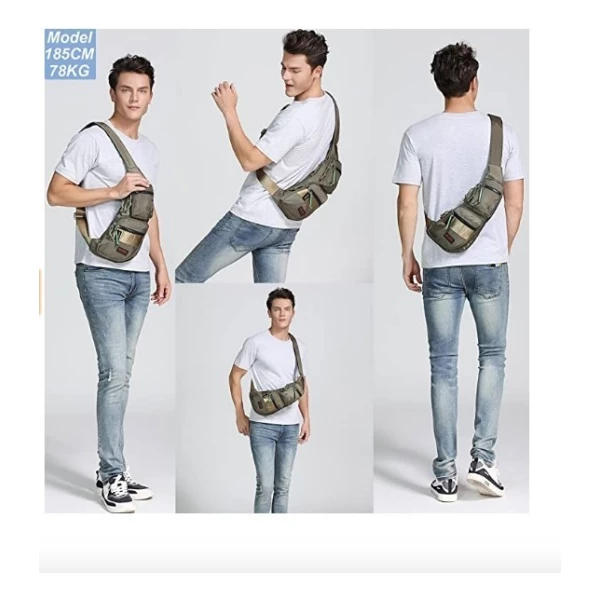 Bolso Honda Nicgid Mochila Bandolera Para Hombre Lysb01mz3hk Color Verde Militar 3 Diseño De La Tela Liso - Image 2