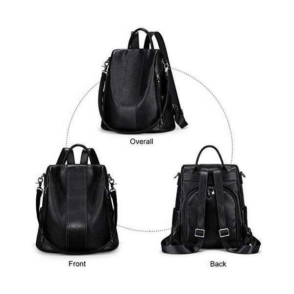 Szone Mochila De Piel Suave Para Mujer Antirobo, Impermeable - Image 3
