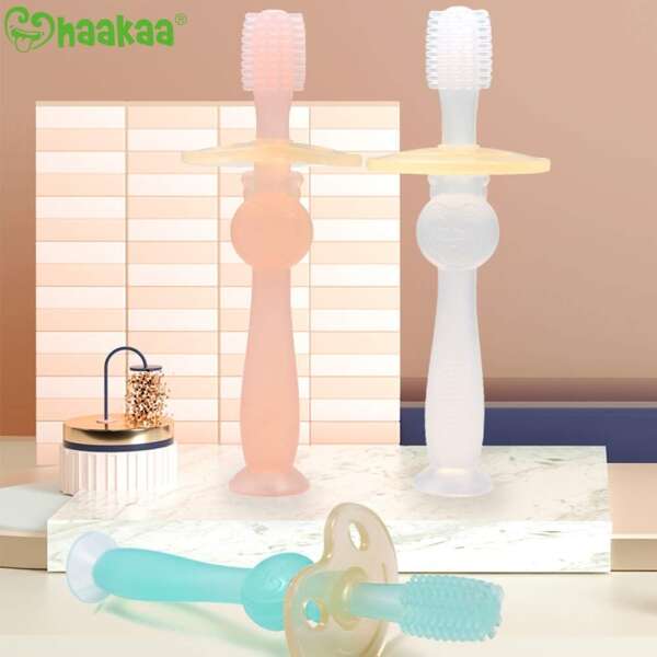 Haakaa 360° Cepillo De Dientes De Silicona Para Bebé - Image 4