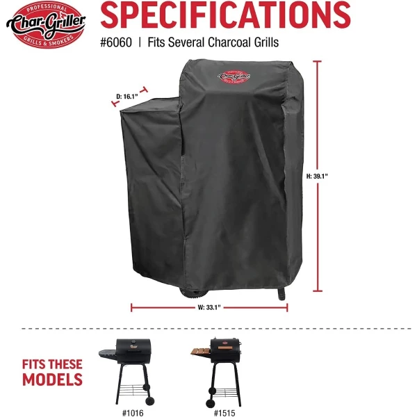 Char-griller 6060 Patio Pro Cubierta Para Parrilla De Carbón - Image 4