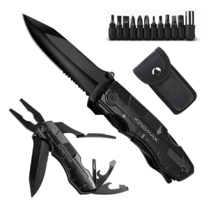Cuchillo De Bolsillo, Multiherramientas Táctico Kingmax Color Negro