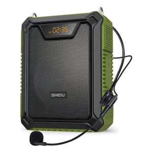 Amplificador De Voz Portatil Shidu, Micrófono 25w Bluetooth Color Verde Musgo Potencia De Salida Rms 25 W