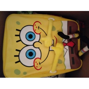 Mochila Infantil Bob Esponja Pantalones Cuadrados Color Amarillo Diseño De La Tela Efecto De Cuero - Image 5