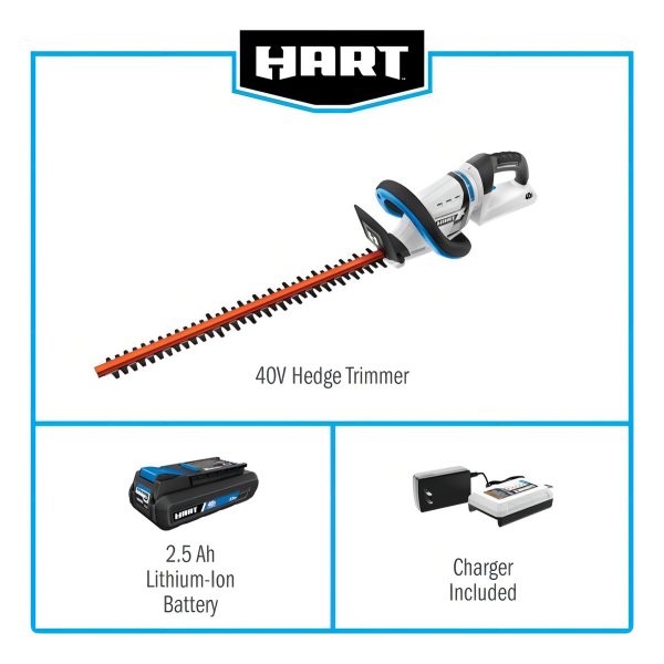 Hart Kit Cortasetos Inalámbrico De 40 V 1 Batería Y Cargador Color Blanco - Image 4