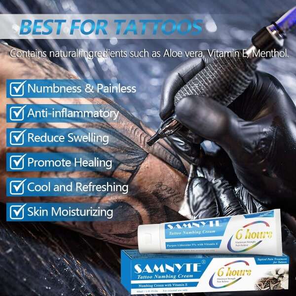Samnyte Crema Anestésica Para Tatuajes Sin Dolor, De 6 A 8 H - Image 3