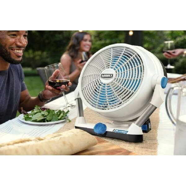 Hart Ventilador Híbrido, Aspa De 30.4 Cm, 20 V Y Sin Batería Cantidad De Aspas 3 Color De La Estructura Blanco Color De Las Aspas Azul Diámetro 30 Cm Frecuencia 50 Material De Las Aspas Plástico - Image 4