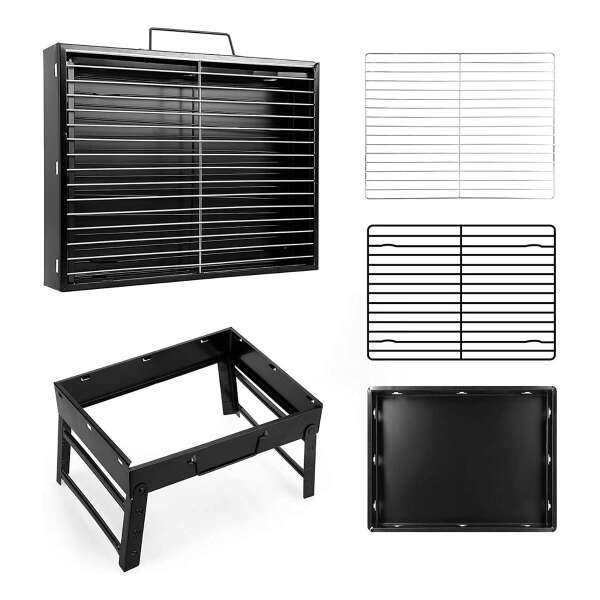 Parrilla De Carbón, Plegable, Portátil Y Ligera; Aire Libre. Color Negra - Image 5