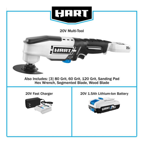 Hart Herramienta Oscilante Inalámbrica De 20 V Con Bateria - Image 4