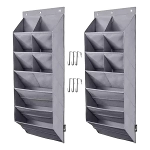 Organizador De Zapatos Para Colocar Sobre La Puerta 2 Pz Color Gris