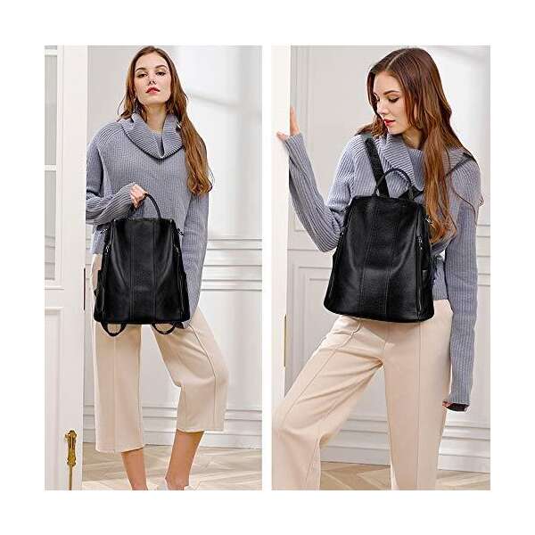 Szone Mochila De Piel Suave Para Mujer Antirobo, Impermeable - Image 2