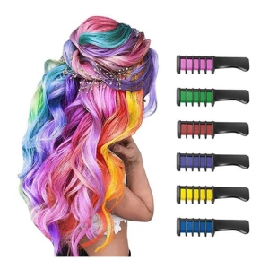 Peine De Tinta Temporal Para El Cabello, Lavable 6 Colores Tono Multicolor