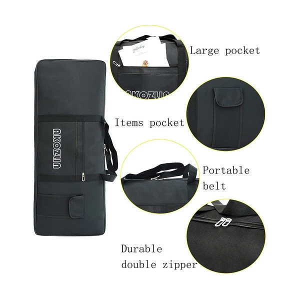 Akozlin Funda Acolchada Portátil Para Teclado De 61 Teclas Color Negro - Image 2