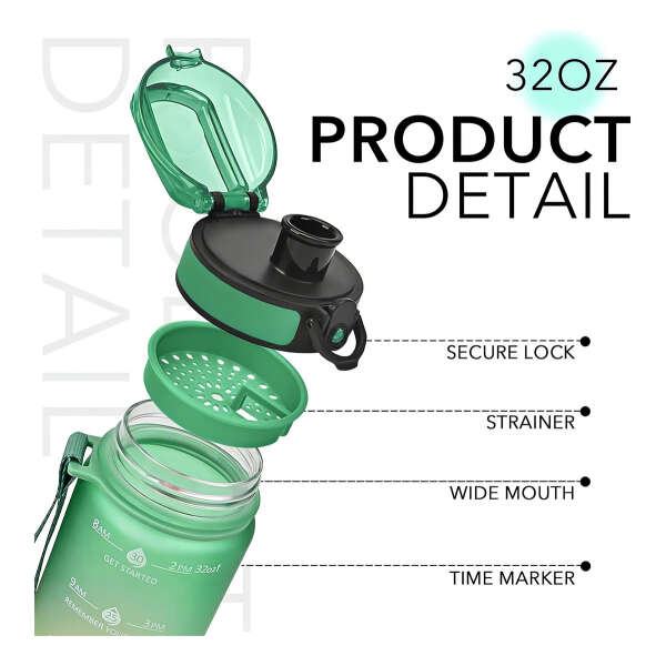 Goswag Botella De Agua Motivacional De 1l Color Multicolor - Image 5