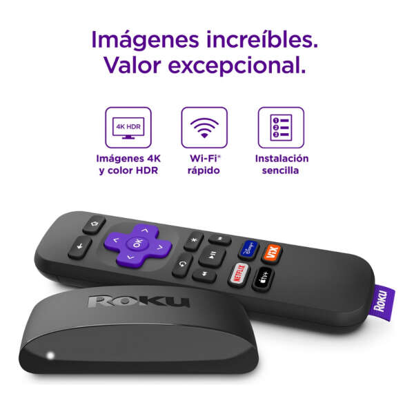 Roku 4k Express 4k 3940 Estándar 4k 32mb Negro Con 512gb De Memoria Ram - Image 4