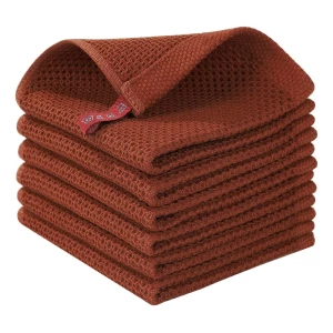 Homaxy - Trapo De Cocina 100% Algodón, Tejido Gofre Color Oxido Duradero