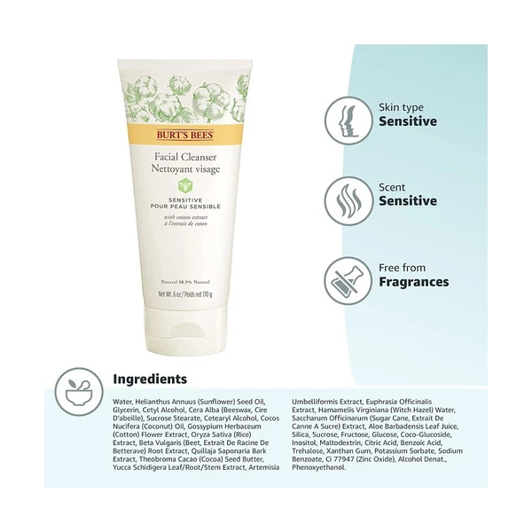 Crema Limpiadora Facial Piel Sensible 6oz Burt's Bees Gentle - Image 3