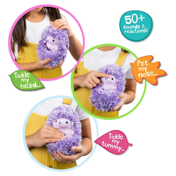 Curlimals - Mascota De Juguete Interactiva 50 Sonidos Color Erizo Purpura - Image 2