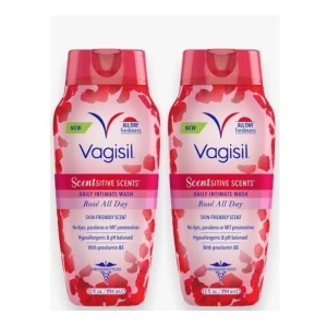 Gel De Baño Vagisil Lavado Femenino Rosas Todo El Día Pack 2