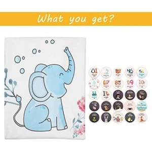 Kute N Koo Elefante Hito Manta Para Niño Mensual De Bebe Hi - Image 3