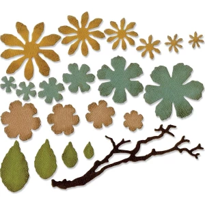Sizzix Juego De Troqueles Diseño Floral Paquete De 21 Forma De La Perforación Floral Andrajoso