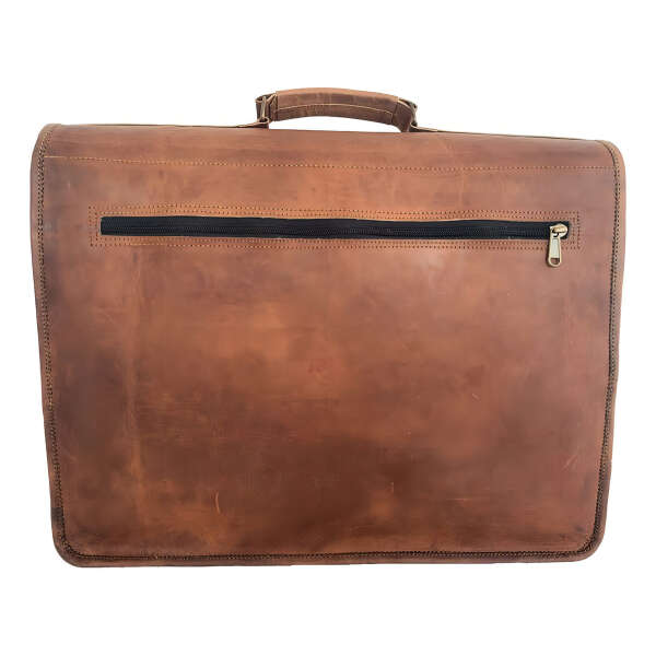 Kpl - Maletín De Cuero Para Laptop De 18 Pulgadas Unisex Color Marrón - Image 5