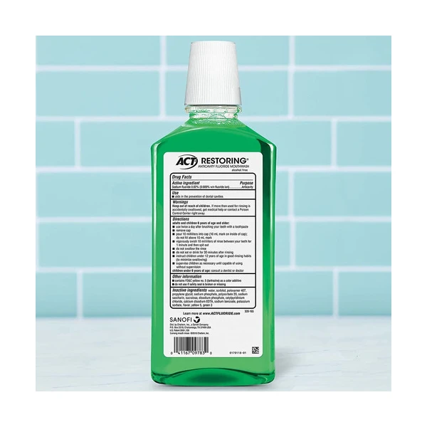 Act Restoring Zero Alcohol Enjuague Bucal 2x Daily 33.8 Oz - Image 2