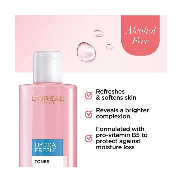 L'oreal Paris Hydrafresh Tonico Facial Sin Alcohol - 2 Pack Tipo De Piel Todo Tipo De Piel - Image 3