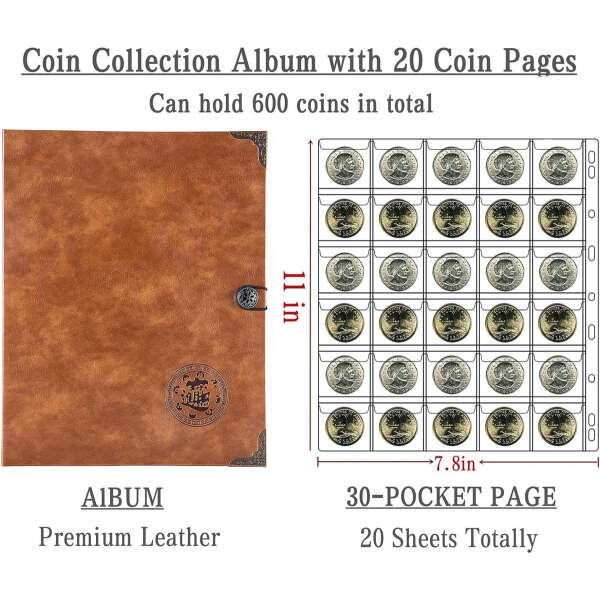 Ettonsun - Álbum De Colección De Monedas De 600 Bolsillos. - Image 2