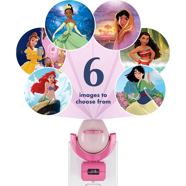 Proyector Personajes De Disney Luz Nocturna Led 3 Modelos Color De La Estructura Belle, Jasmine, Ariel, Moana, Tiana, Mulan - Image 2