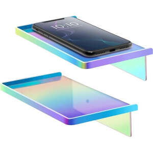 Nihome Estante Flotante Acrílico Iridiscente 18cm X 3cm Color Multicolor