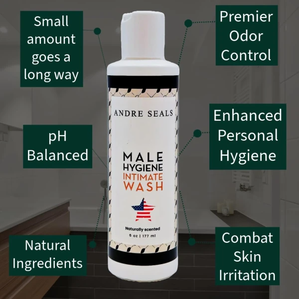 Andre Seals Lavado Íntimo Para Hombres Con Ph Neutro 177ml - Image 2