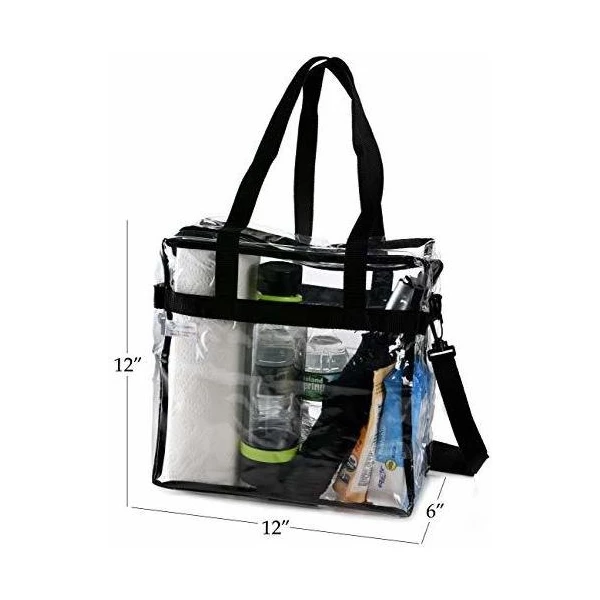 Bolso Tote Transparente Aprobado Por El Estadio Nfl - Tirant Color Negro Diseño De La Tela Liso - Image 2