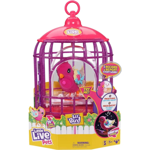 Little Live Pets - Lil' Bird & Bird Jaula Color Rosa Chicle - Image 2