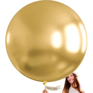 Partywoo 4 Globos Dorados Metálicos Gigantes 36 Pulgadas Color Dorado
