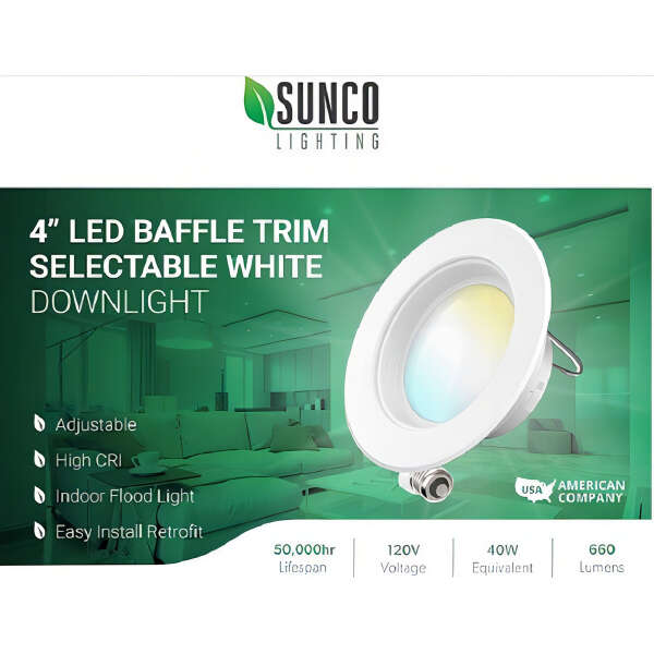 Luces Led Empotrables 4 Pulgadas,sunco Lighting (paquete 24) Color 5 Quilates En Uno (27 K, 3 K, 35 K, 4 K, 5 K) - Image 3