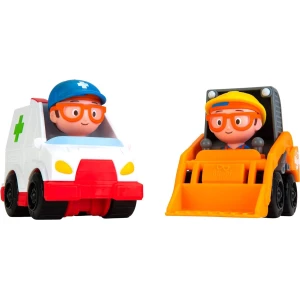 Jazwares Mini Vehículos Blippi,varios Packs Para Seleccionar Color Minicargador Y Ambulancia Blippi