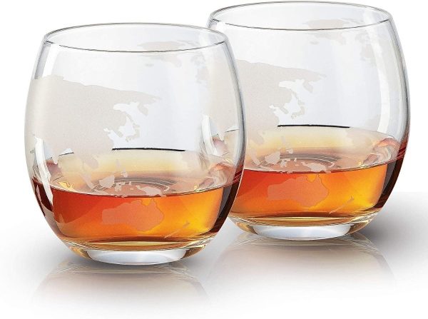 Decantador Whisky Globo Con Barco Antiguo, Piedras Y 4 Vasos - Image 2
