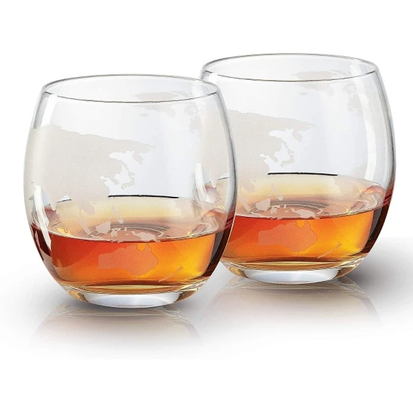 Decantador Whisky Globo Con Barco Antiguo, Piedras Y 4 Vasos - Image 2