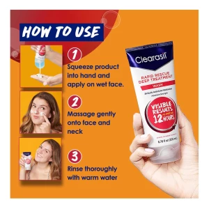 Clearasil Acne Rapid Rescue Deep Treatment Wash 200ml 6.78oz - Image 2