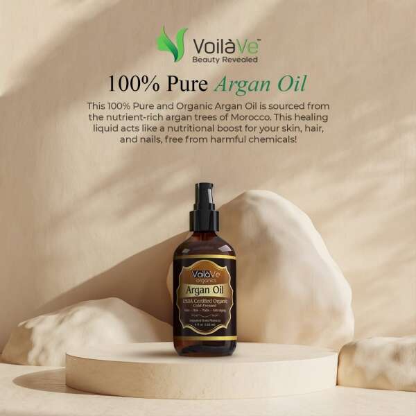 Voilave Aceite De Argán Virgen Orgánico Usda Cabello, Cuerpo - Image 5