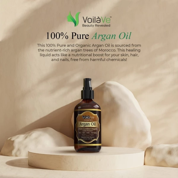 Voilave Aceite De Argán Virgen Orgánico Usda Cabello, Cuerpo - Image 5