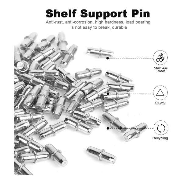 Clavijas Para Estantes 5mm Paquete De 50 Níquel Y Metal - Image 4