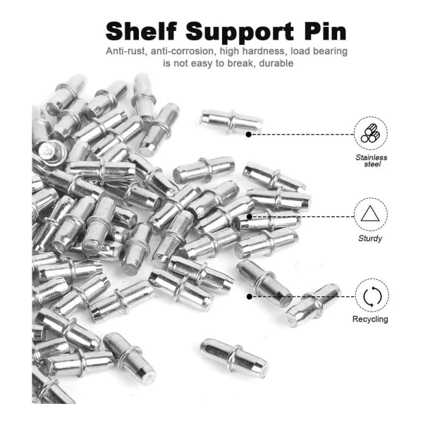 Clavijas Para Estantes 5mm Paquete De 50 Níquel Y Metal - Image 4