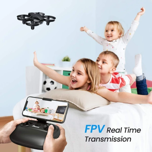 Mini Dron A20w Para Niños, Cámara 720p Hd, Rc Fpv 3 Baterías Color Black - Image 4