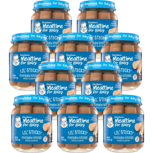 Gerber Salchichas De Pollo Baby Lil Empacados En Agua 10 Und - Image 2